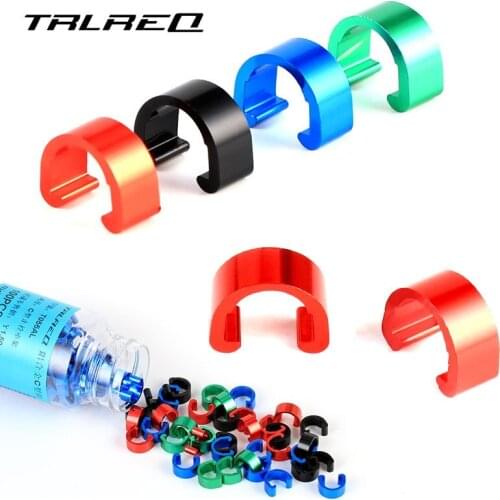Mountain Bike 100 Pcs C-type Buckle Iamok Aluminium Alloy Shift/Brake Cable Tube Fixed Clip Bicycle Parts