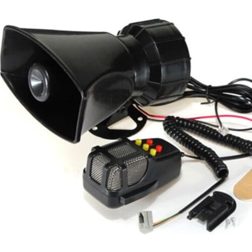 DC 12V 100W Motorcycle Car Auto Vehicle Truck 5 Sound Tone Loud Horn Siren Police Firemen Ambulance Warning Alarm Loudspeaker