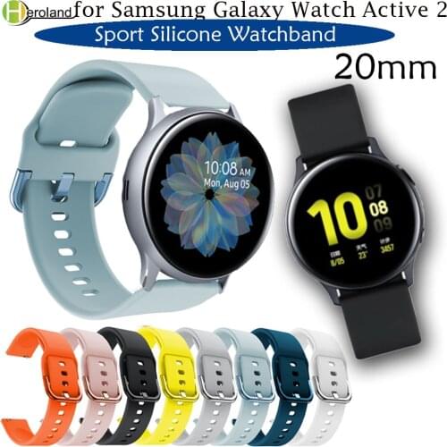 20mm Watch strap for Samsung Galaxy Watch Active 2 40/44mm Sport silicone Smart Wristbands for Samsung Gear S2 Classic 732 strap