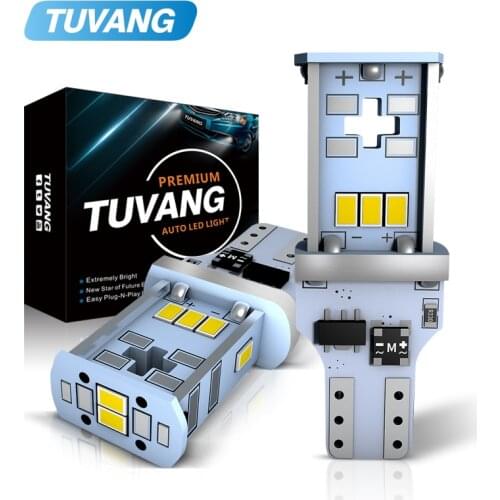 2x Auto Parts LED Bulbs T15 W16W 921 3020 SMD 10 Chips CANBUS No Error For Car LED Back-up Light Auto Reverse Lamp White