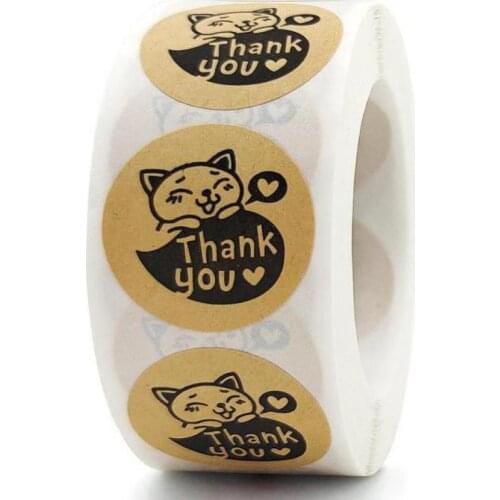 500pcs Animals Thank You Stickers Roll for Baby Shower Thank You Cards Envelope Birthday Party Favors Gift Packaging Seal Labels