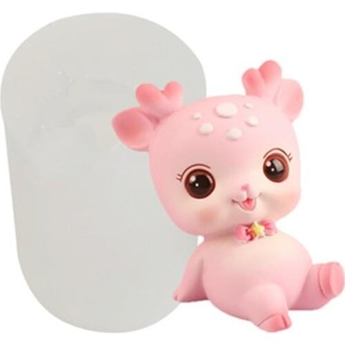 50LB 3D Animal Sika Deer Silicone Candle Mold Crystal Epoxy Plaster Mould DIY Supply