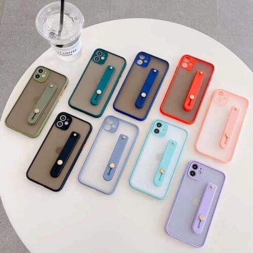 Camera Protection Bumper Wrist Strap Phone Cases For Huawei P40 P30 P20 Lite 2019 P40 Pro Plus Matte Shockproof Back Cover Coque