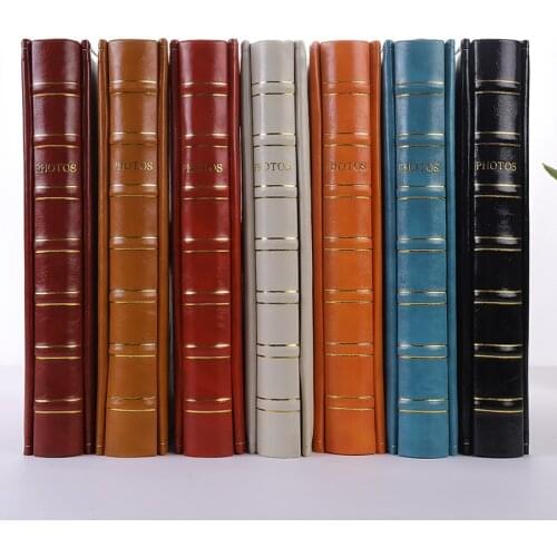 PU Leather Vintage Bronzing Cover Photo Album 6-inch 500 Sheets Interstitial Pictures Photo Album Wedding Travel Birthday Memory