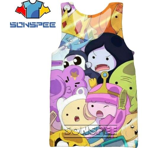 SONSPEE 3D Adventure Time Parent-child Anime Printed Sleeveless T-shirt Summer Sports And Leisure Street Home Undershirt