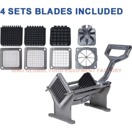 Restaurant stainless steel body potato commercial french fry cutters with four sets blades