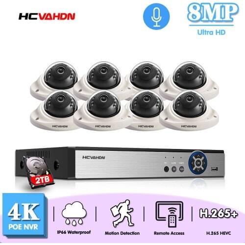 8CH 4K POE NVR Kit Security Camera System 8MP 5MP 4MP IR Outdoor CCTV Dome POE IP Camera Video Surveillance Set Onvif XMEYE
