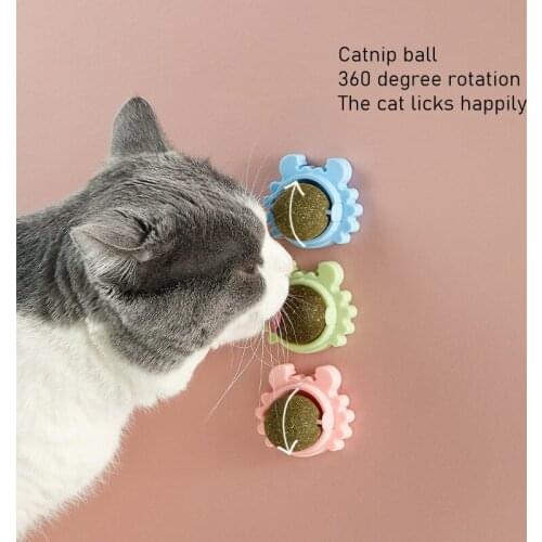 Catnip Ball Healthy Cat Sugar Ball Nutrition Cat Snacks Candy Spinning Ball Molar Teeth Cleaner funny Interactive Cat Toys