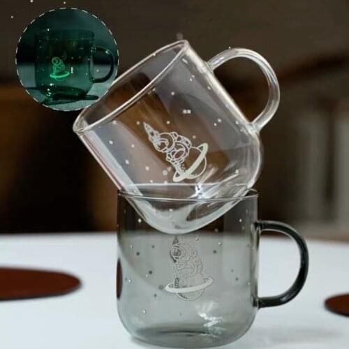 Mug Luminous Glass Cup 꽃피는 술잔 шнурок для очков Heat-Resistant Handle Tasse Nespresso Coffee Water Heat-Resistant Tea Drinking