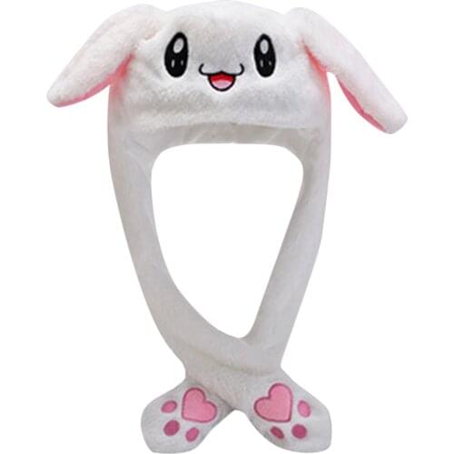 Fashion Cute Men And Women Plush Embroidery Rabbit Ear Hat Wrap Warm Hat Cap Hats For Kids Hat With Ears That Move Z0122