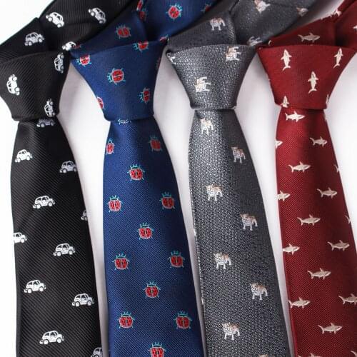 Cartoon Animal Series Tie Set Polyester Puppy Duck Jacquard Mens Casual Banquet Suit Shirt Accessories Necktie Pocket Towel