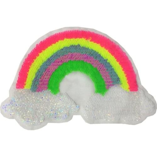 20pcs/Lot Embroidery Patches Letters Clothing Decoration Accessories Sequins Rainbow Diy Iron Heat Transfer Applique