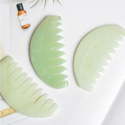 Jade Massage Comb Smooth And Polished Gua Sha Board Relieve Fatigue Head Massager Meridian Comb Head Spa Hair Treatment
