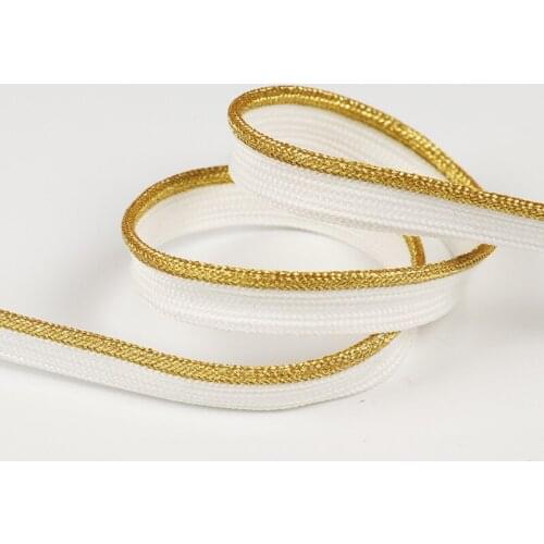 Newest 5Yards Gold White Twisted Braided Piping Lip Cord Trim Pillow Cushion Trim Upholstery Edging Ribbon Diy Sewing Supplies