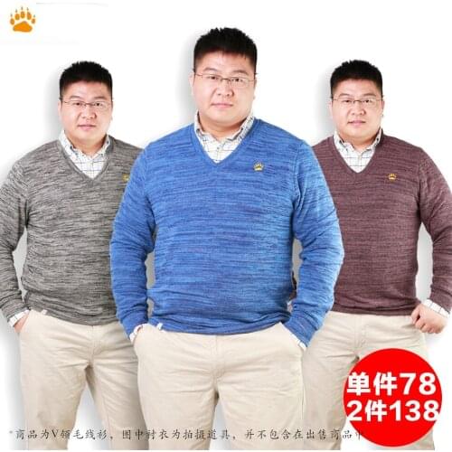 New Bear Claw Paw Mens Autumn Thin Sweater Gay Bear Plus Size Pullovers V-neck Long Sleeve Sweaters Blue Gray Brown M L XL XXL