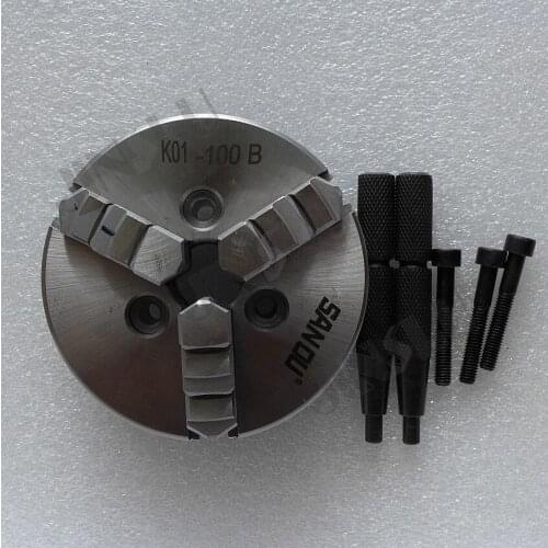 K01-100B 100mm 3 Jaw Lathe Chuck Manual Self Centering 3xM6 Thread Mount Inside Outside Jaws 1PK Accessories for Lathe SALE1