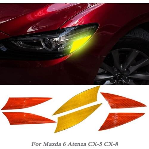 Car Styling Reflective Strip Warning Reflector Sticker For Mazda 6 Atenza CX-5 CX-8 Decal Fender Car Headlight Night Protector