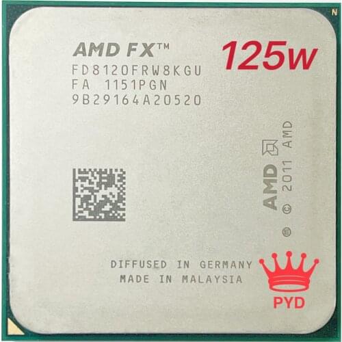 AMD FX-Series FX-8120 FX 8120 3.1 GHz Eight-Core CPU Processor 125W FX8120 FD8120FRW8KGU Socket AM3