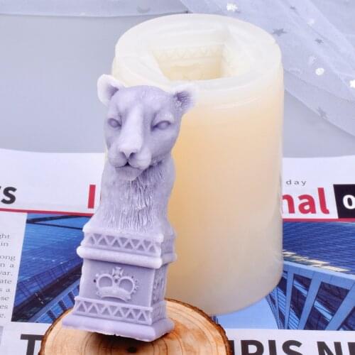 Animal Lion Candle Mold Silicone Geometric Soap Mold For Candle Making DIY Hand-made Christmas Gifts Family Decorates
