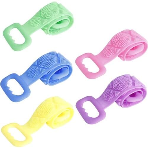 Silicone Double-Sided Back Scrubber-Silica Gel Bath Towel Strong Rub Back Mud K0AB