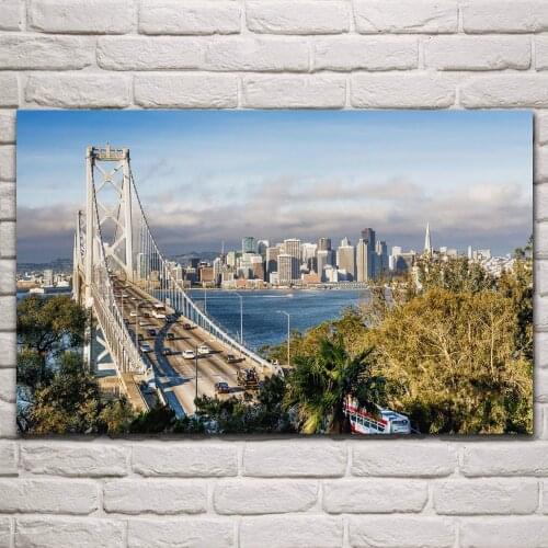 San francisco skyscrapers evening skyline cityscape posters on the wall picture home living room decoration for bedroom KP904