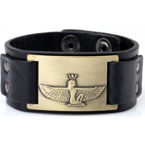 Special Leather For Women Men Viking Style Beautiful Fairy Female Archangel Pattern Amulet Gift For BFF Provide Dropshipping