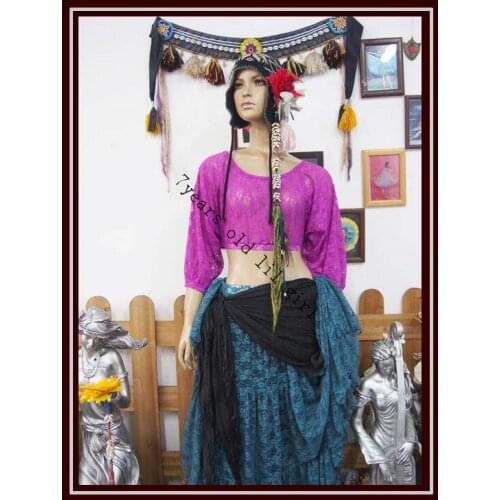 Belly dance top costumes New style belly dance costumes senior sexy lace Bat Sleeve Blouse Top DM24-29
