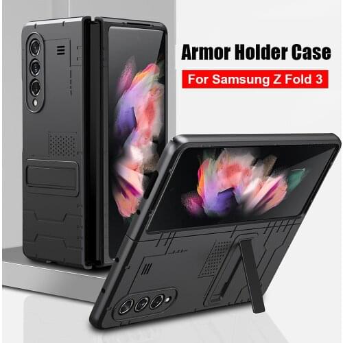 Ultra Thin Armor Phone Case for Samsung Z Fold3 Foldable Magnetic Bracket Hard PC Cover Cases for Galaxy Z Fold 3 2 5G Fundas