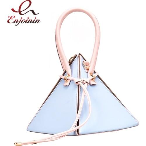 Unique 3D Triangle Design Leather Women Fashion Purses and Handbags Tote Bag Female Shoulder Bag Cross Boday Bag Pouch Bolsa New