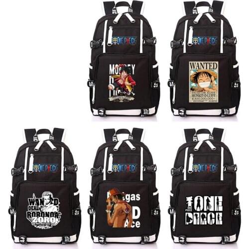 Wo Men One Piece Monkey D Luffy Wanted Chopper Backpack Rucksack Mochila Schoolbag Bag For School Boys Girls Student Travel