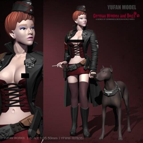 YuFan Model 1/35 Resin Figure Kits Female DIY self-assembled YFWW35-1878