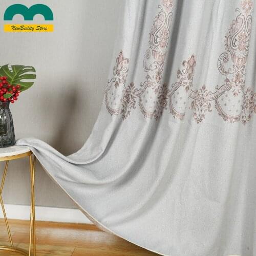 Blackout Curtain Crystal Chenille Jacquard, Simple European Style Custom Curtains For Living Room Bedroom