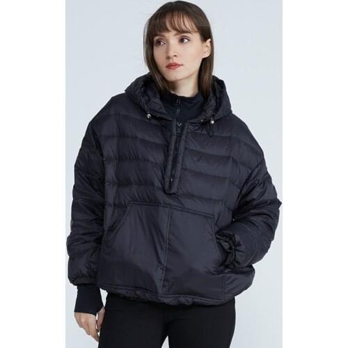 Women Winter Ultra light Down Jacket 90% White Duck Down Coat Hooded Loose White Duck Down Pullover Casual Fashion Top