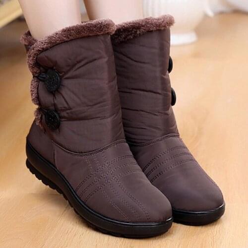 Womens Winter Shoes Snow Boots Women Boots Warm Winter Boots Waterproof Mother Shoes Women Shoes Non-Slip Velvet Cotton Boots