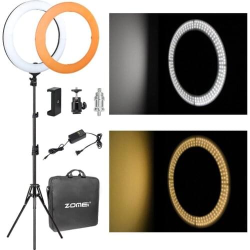 Zomei 18 inch Dimmable SMD LED Studio Camera Video Ring Light Lighting Kit 5500K for Make up Smartphone YouTube live Broadcast
