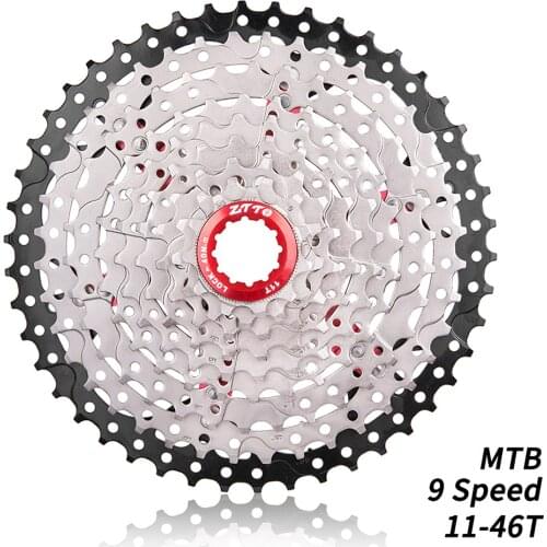ZTTO MTB 9 Speed 11-46T Cassette with hanger extension Sprocket 9speed 9v k7 wide Ratio for Shimano SRAM SUNRACE M430 M4000 M590