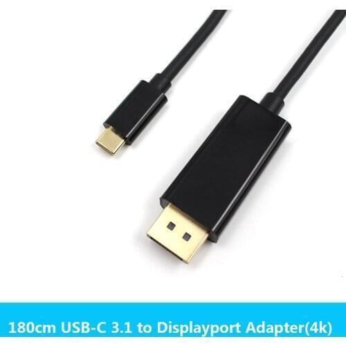 1.8M USB 3.1 Type C Display Port Cable Top USB-C Male to DP 4K HDTV Adapter
