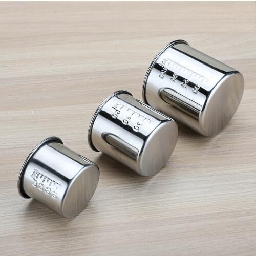 1set (40/60/120ml) Laboratory Stainless Steel Measuring Cup Resistance To Iodophor, Mini Taking Medicine Beaker with Scale