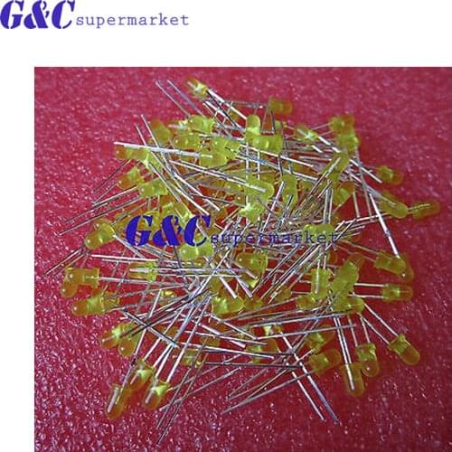 1000PCS Diffused LED 3MM YELLOW COLOR YELLOW LIGHT Super Bright GOOD QUALITY LED Lamp Light Electronics Component diy