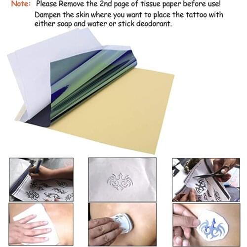100x Tattoo Thermal Carbon Stencil Transfer Paper Tracing Kit A4