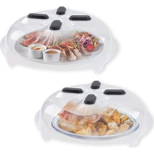 2 Pcs Magnetic Microwave Plate Cover,Microwave Cover for Food,Microwave Splatter Cover,Plate Serving Covers,Steam Vented