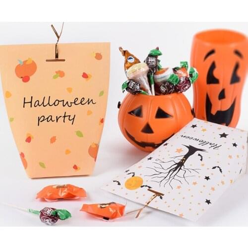 20pcs 2 colors halloween Bags Halloween Party Candy Boxes With Ribbon Gift Packaging boxes