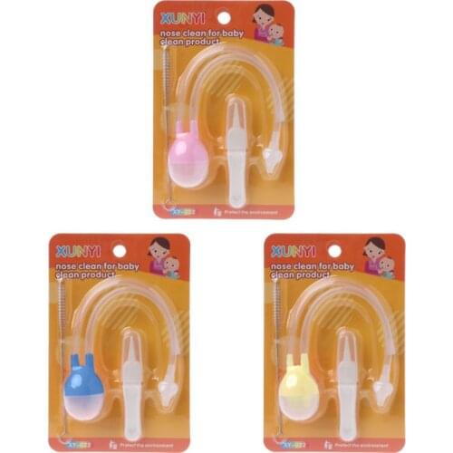 3pcs Baby Care Set Newborn Safety Nose Cleaner Kids Vacuum Suction Nasal Aspirator Set Infants Flu Protections Accessories Dec17