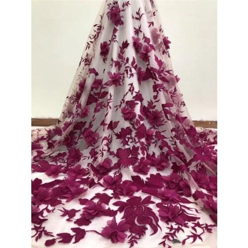 3d flowers embroidered Lace fabric JRB-12122 FOR WEDDING luxury Nigerian french lace fabric with pretty flowers