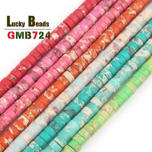 4*2mm Natural Stone Beads Cylinder Sea Sediment ShouShan Snakeskin Beads For Jewelry Making DIY Ear Studs Bracelet Accessories