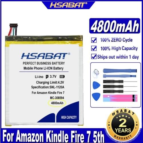 HSABAT MC-308594 4700mAh Battery for Amazon Kindle Fire 7 5th Gen SV98LN B01GEW27DA Kindle Fire 7" 7th Generation 2017