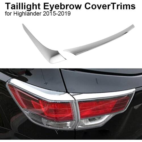 Car Taillight Eyebrow ABS Chrome Cover Rear Lamp Light Decoration Trim for Toyota Highlander 2015-2019 Car Styling