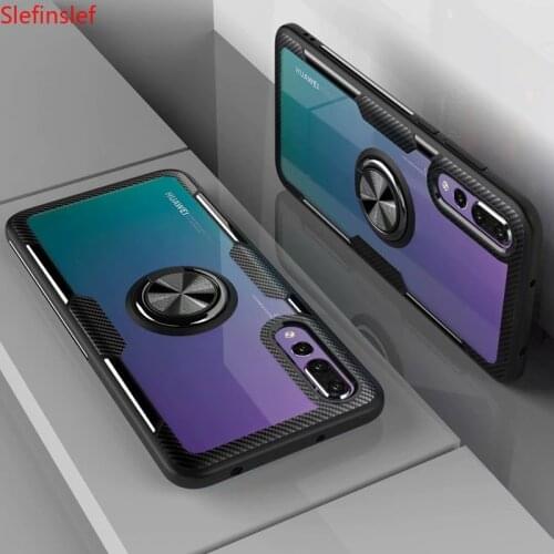 Case For Samsung Galaxy M10 M20 M30 A10 A20 A30 A40 A50 A70 case Transparent Shockproof finger ring Stand Magnet case