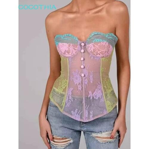 COCOTHIA Women's Transparent Tank Tops