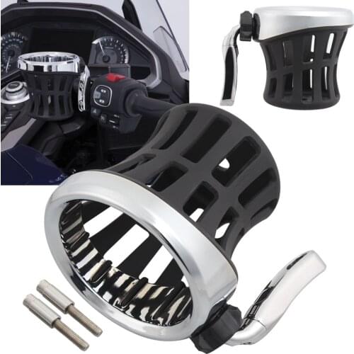 Motorcycle Drink Cup Holder Handlebar Beverage Support Bracket Chrome Aluminum Accessories For Honda Gold Wing GL1800 2018-Up
